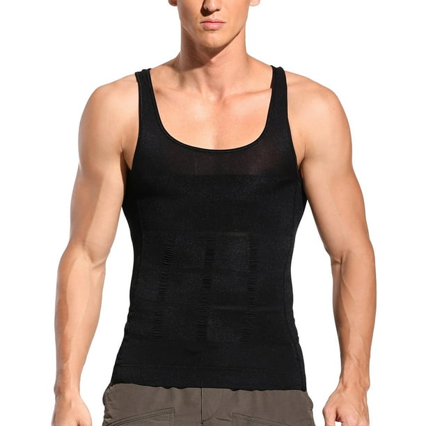 Odoland Men's Body Shaper Slimming Shirt Tummy Vest Thermal Compression Base Layer Slim Muscle Tank Top Shapewear 